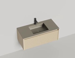 Подвесная тумба Salini Domino 27D110INF 100см эмаль/фрезерованный фасад под встраиваемую раковину